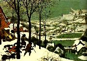 Pieter Bruegel jagare i sno painting